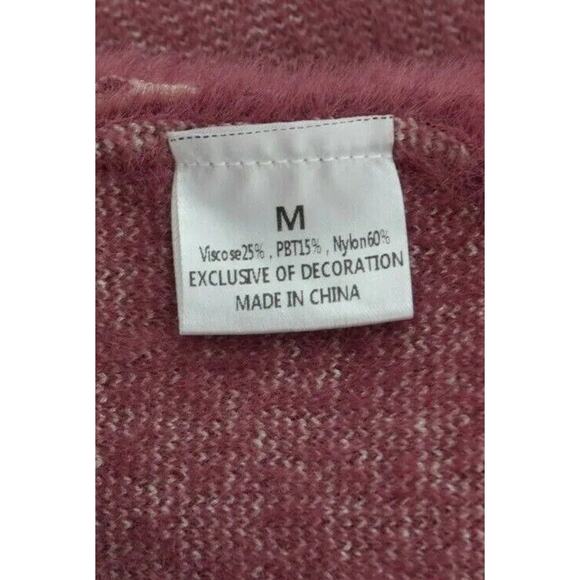 Christmas Sweater Jumper Women Sz M Red Reindeer Print Fuzzy Cozy Buttery Soft - Picture 2 of 11